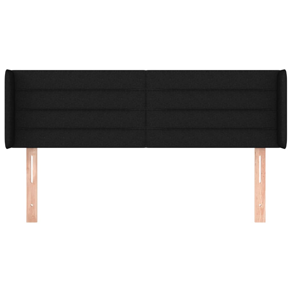 Tête de lit avec oreilles Noir 147x16x78/88 cm Tissu - XIOS