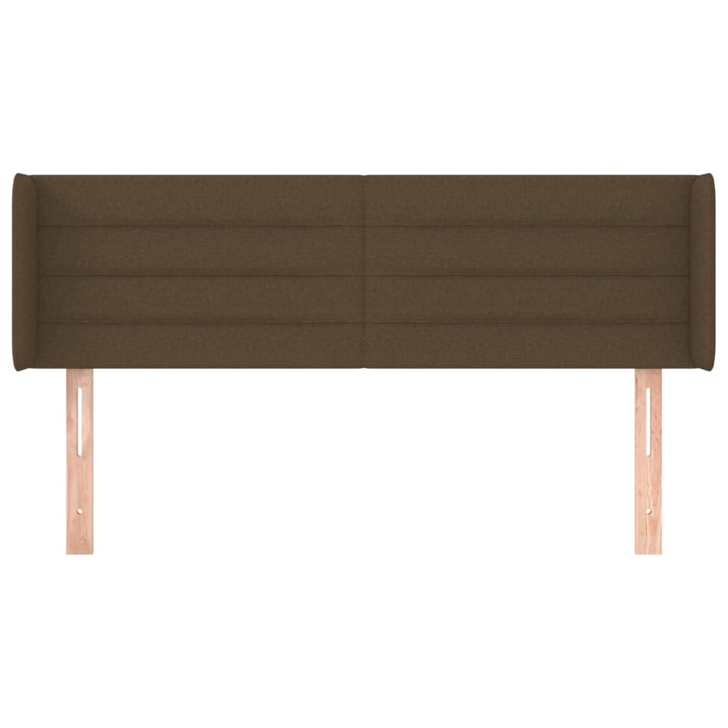 Tête de lit avec oreilles Marron Foncé 147x16x78/88 cm Tissu - XIOS