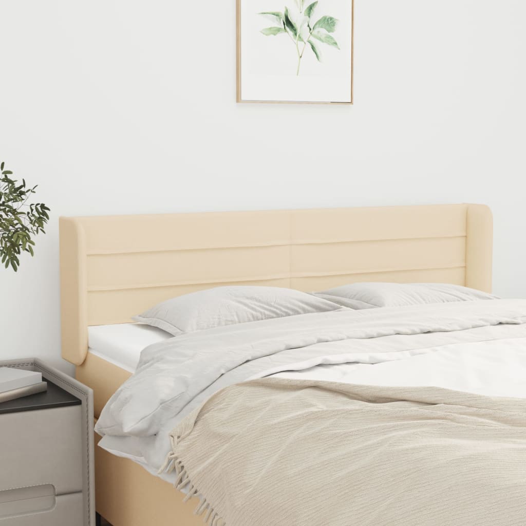 Tête de lit avec oreilles Crème 147x16x78/88 cm Tissu - XIOS