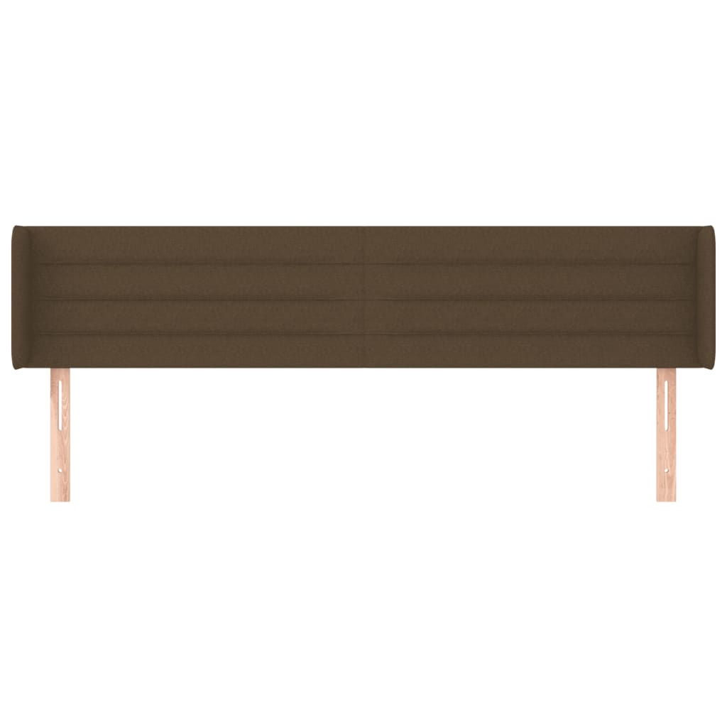 Tête de lit avec oreilles Marron Foncé 163x16x78/88 cm Tissu - XIOS