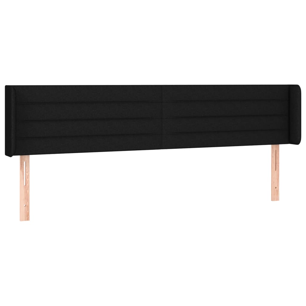 Tête de lit avec oreilles Noir 203x16x78/88 cm Tissu - XIOS