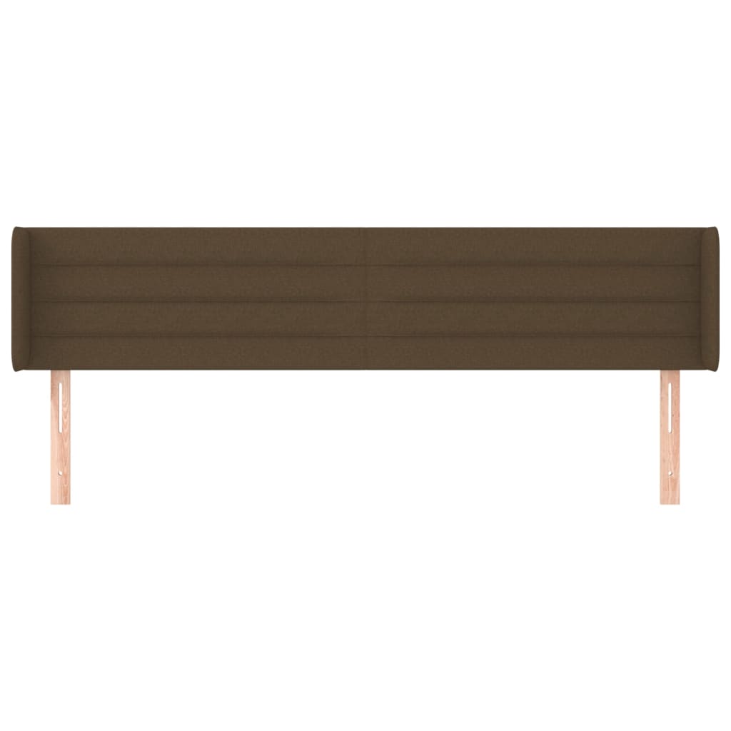 Tête de lit avec oreilles Marron Foncé 203x16x78/88 cm Tissu - XIOS