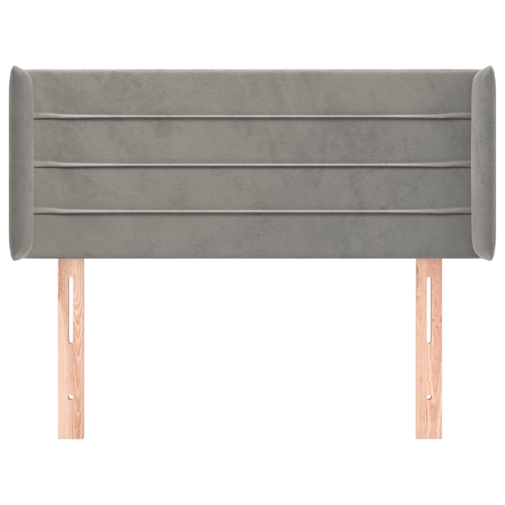 Tête de lit avec oreilles Gris clair 93x16x78/88 cm Velours - XIOS