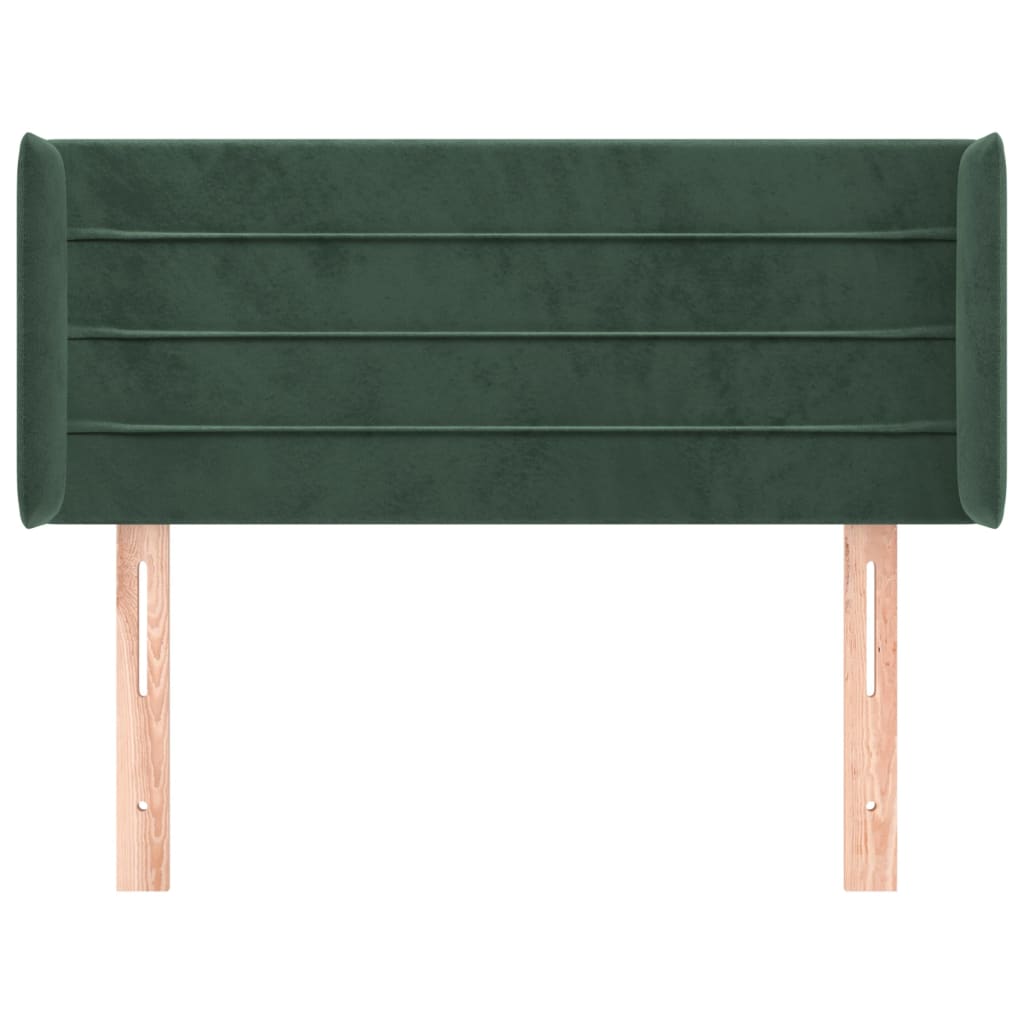 Tête de lit avec oreilles Vert foncé 93x16x78/88 cm Velours - XIOS