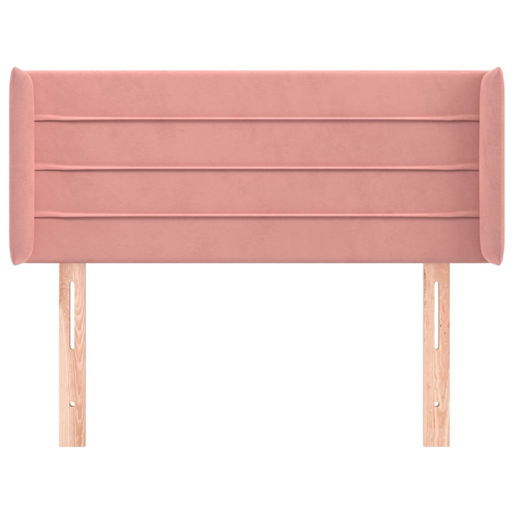 Tête de lit avec oreilles Rose 93x16x78/88 cm Velours - XIOS