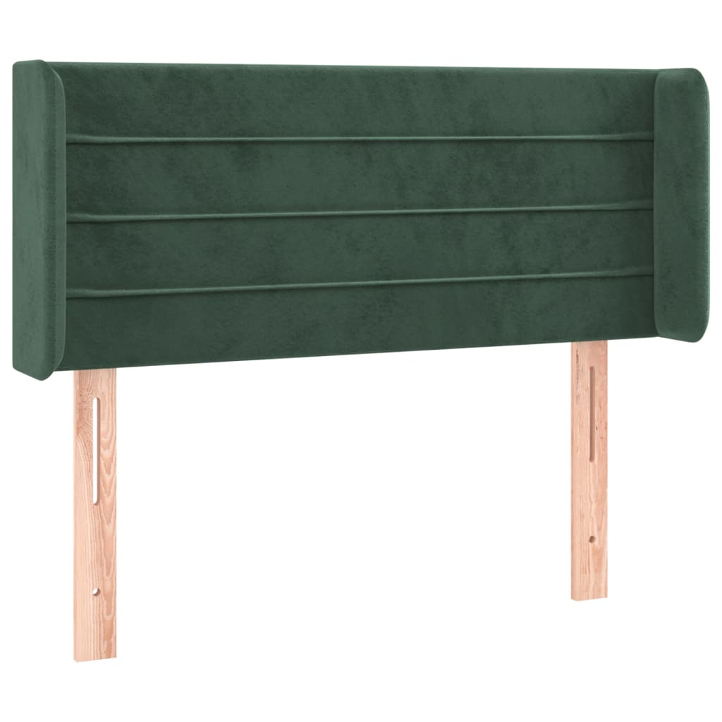 Tête de lit avec oreilles Vert foncé 103x16x78/88 cm Velours - XIOS