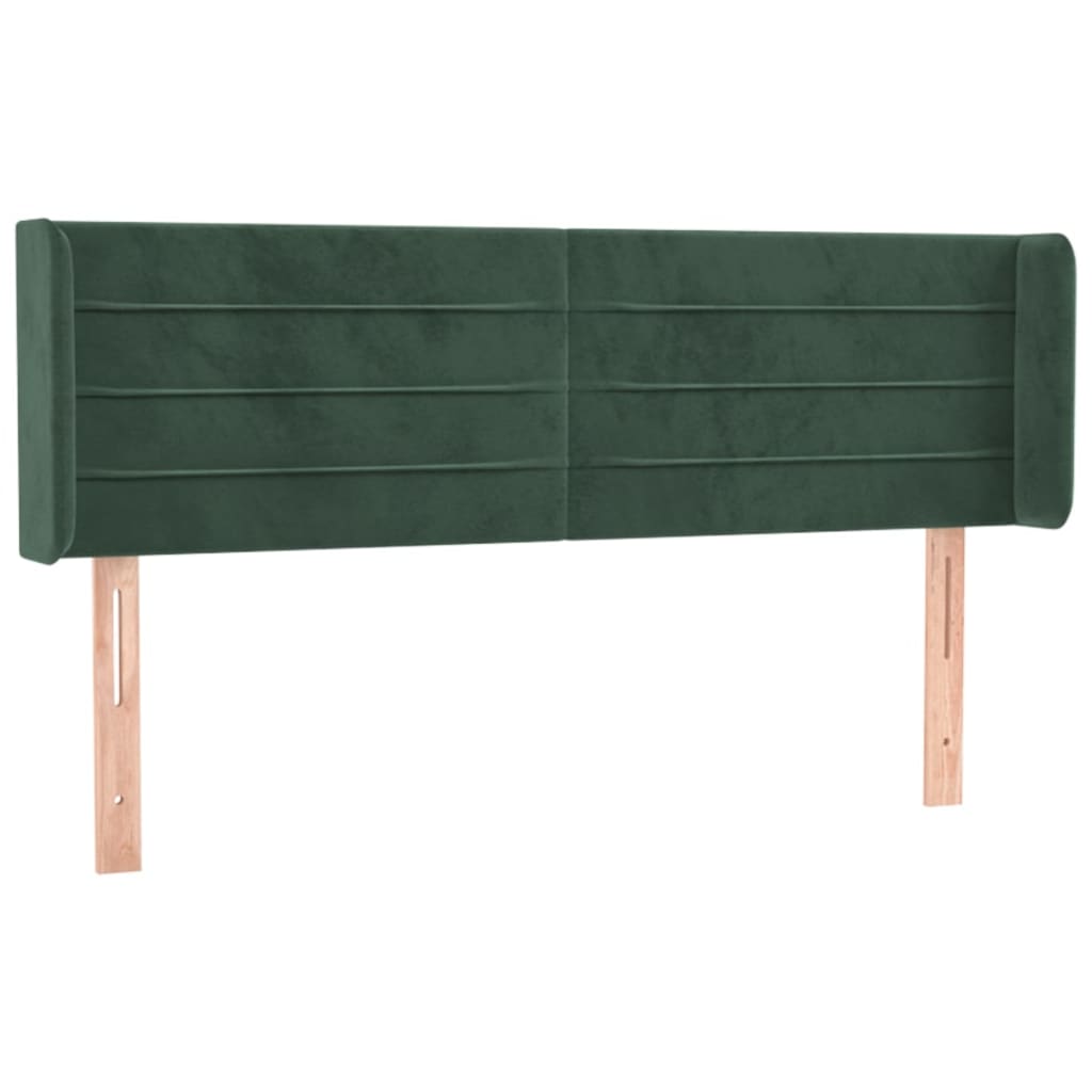 Tête de lit avec oreilles Vert foncé 147x16x78/88 cm Velours - XIOS