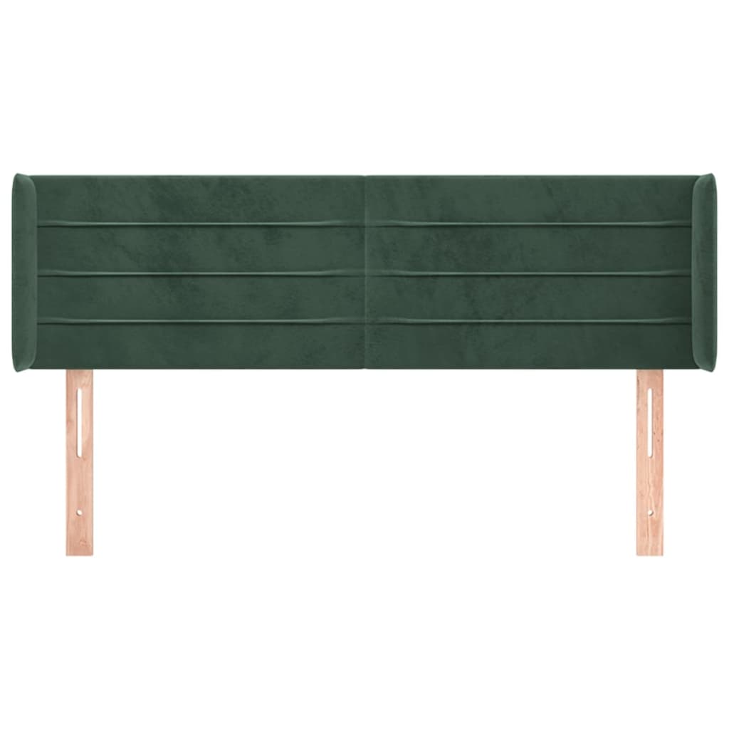 Tête de lit avec oreilles Vert foncé 147x16x78/88 cm Velours - XIOS