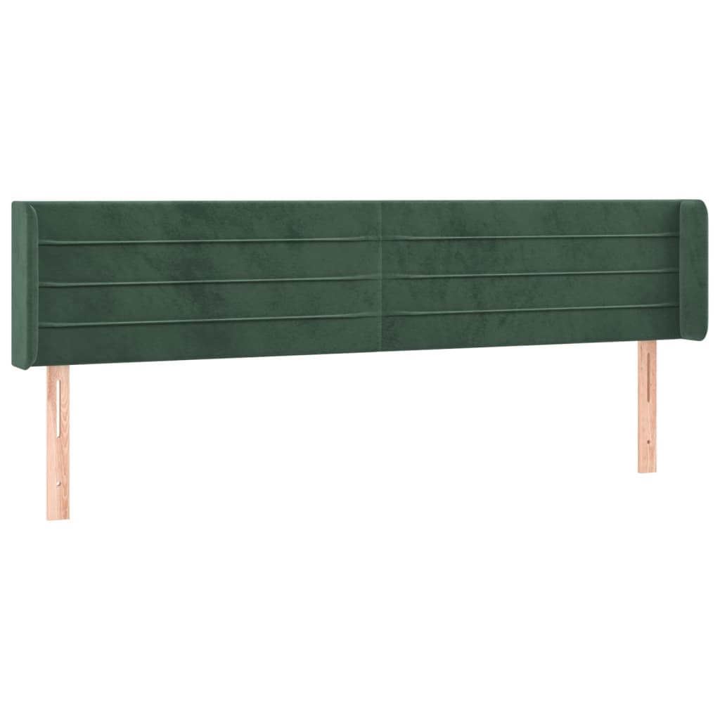 Tête de lit avec oreilles Vert foncé 163x16x78/88 cm Velours - XIOS