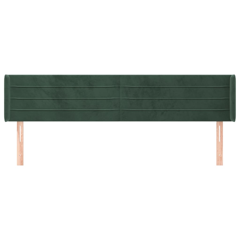 Tête de lit avec oreilles Vert foncé 163x16x78/88 cm Velours - XIOS