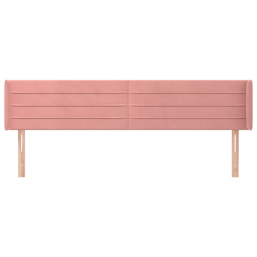 Tête de lit avec oreilles Rose 163x16x78/88 cm Velours - XIOS