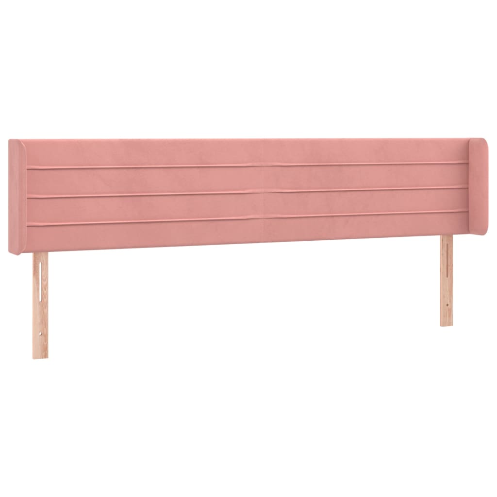 Tête de lit avec oreilles Rose 203x16x78/88 cm Velours - XIOS