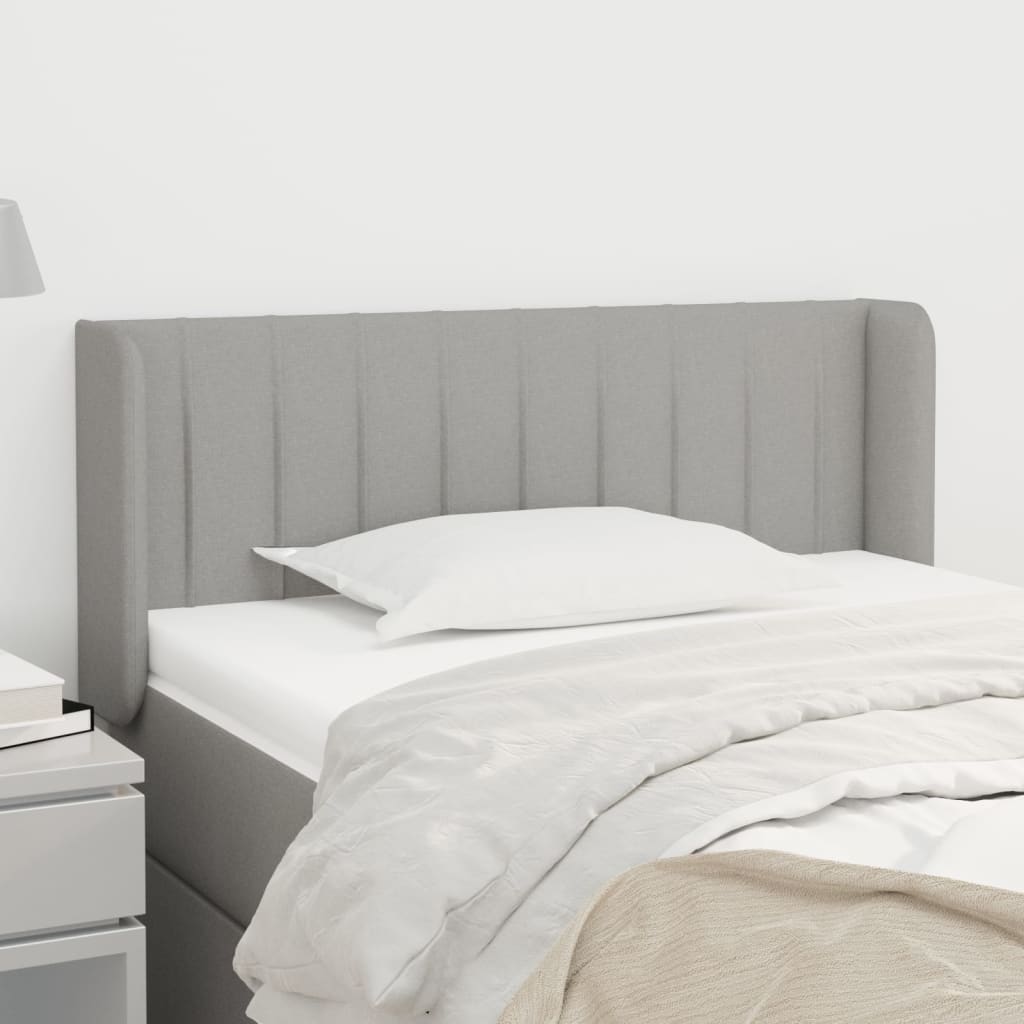 Tête de lit avec oreilles Gris clair 93x16x78/88 cm Tissu - XIOS