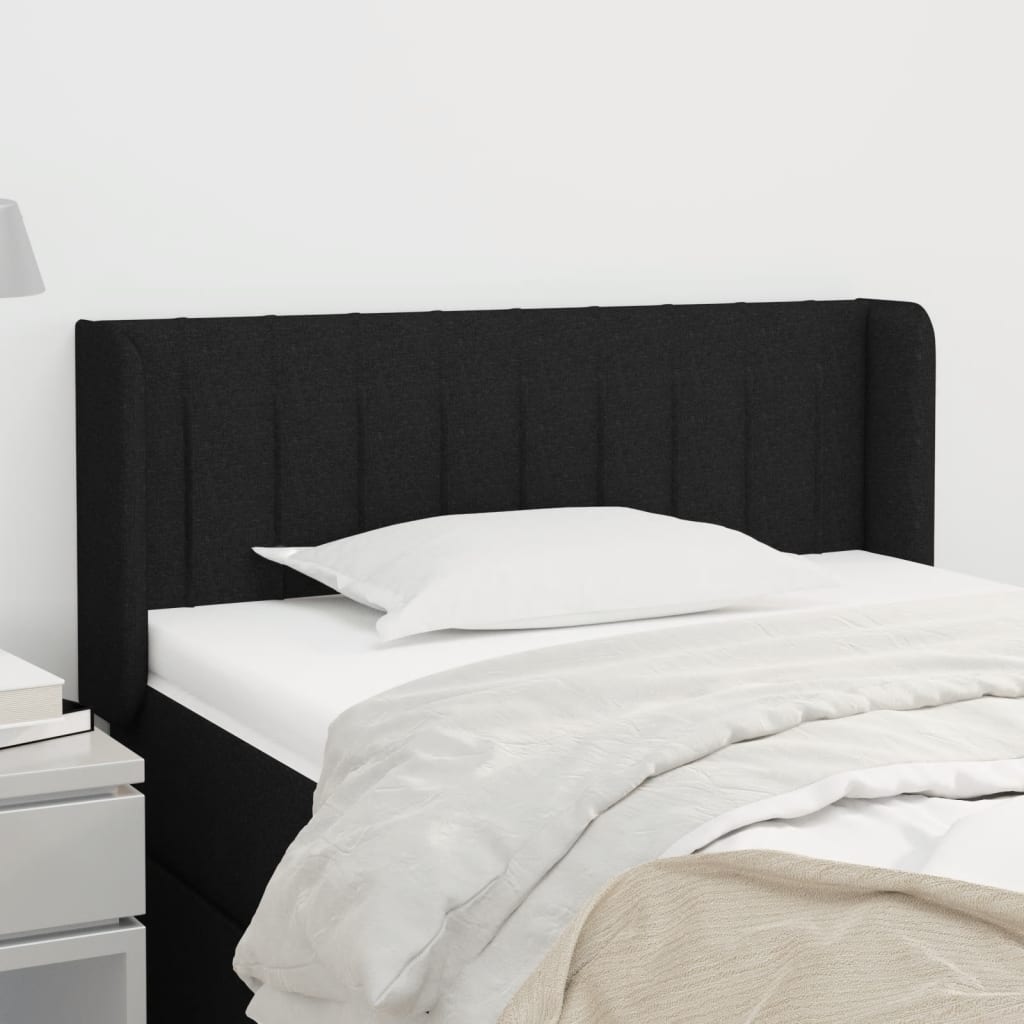 Tête de lit avec oreilles Noir 93x16x78/88 cm Tissu - XIOS