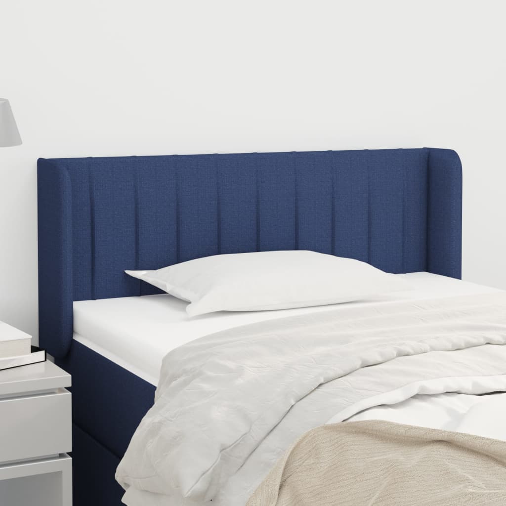 Tête de lit avec oreilles Bleu 93x16x78/88 cm Tissu - XIOS