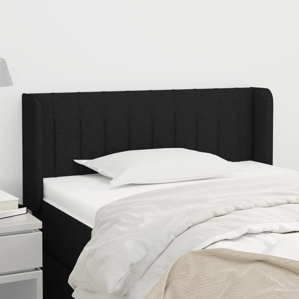 Tête de lit avec oreilles Noir 103x16x78/88 cm Tissu - XIOS