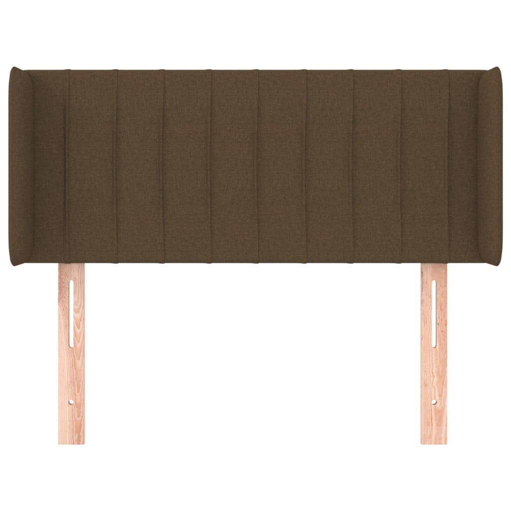 Tête de lit avec oreilles Marron Foncé 103x16x78/88 cm Tissu - XIOS