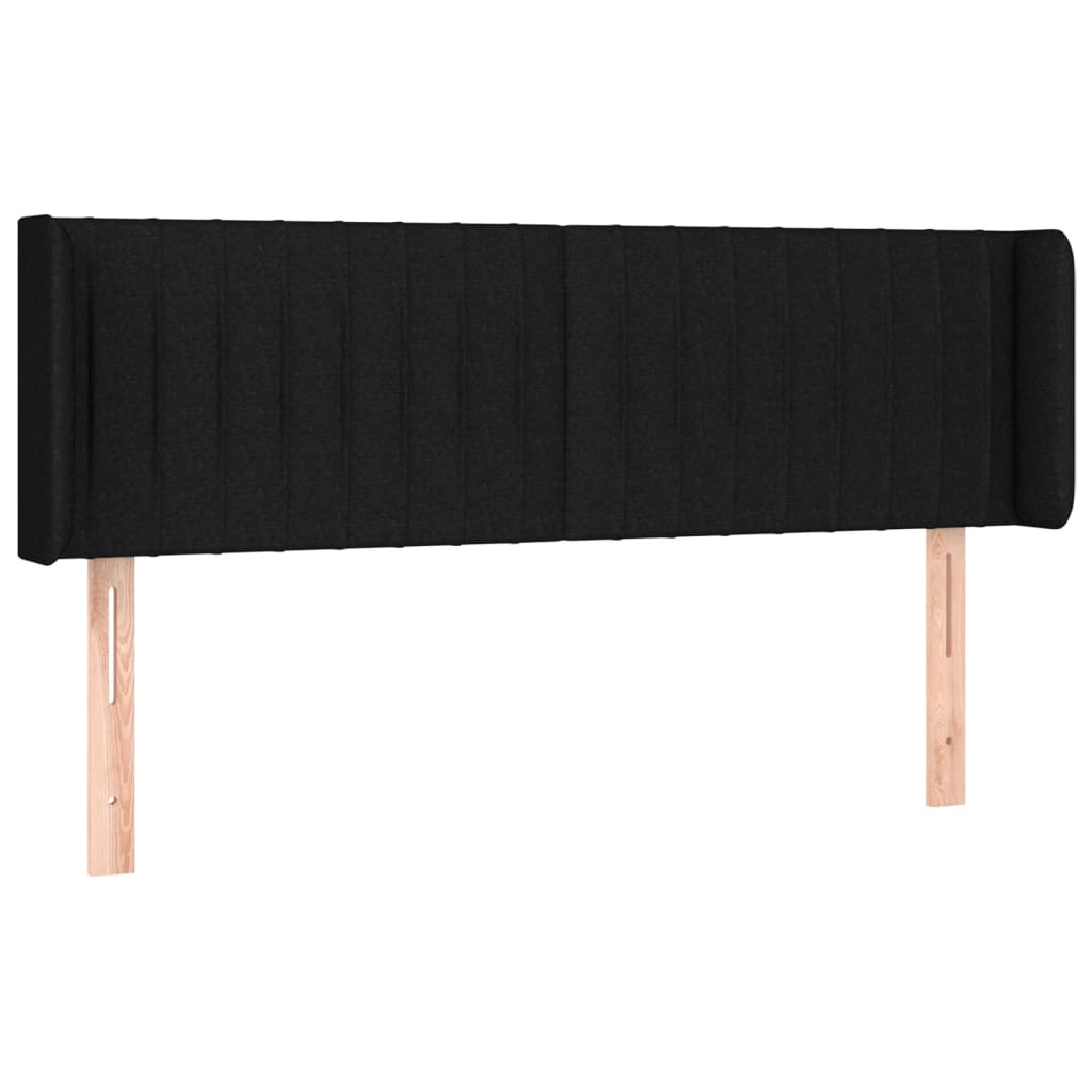 Tête de lit avec oreilles Noir 147x16x78/88 cm Tissu - XIOS