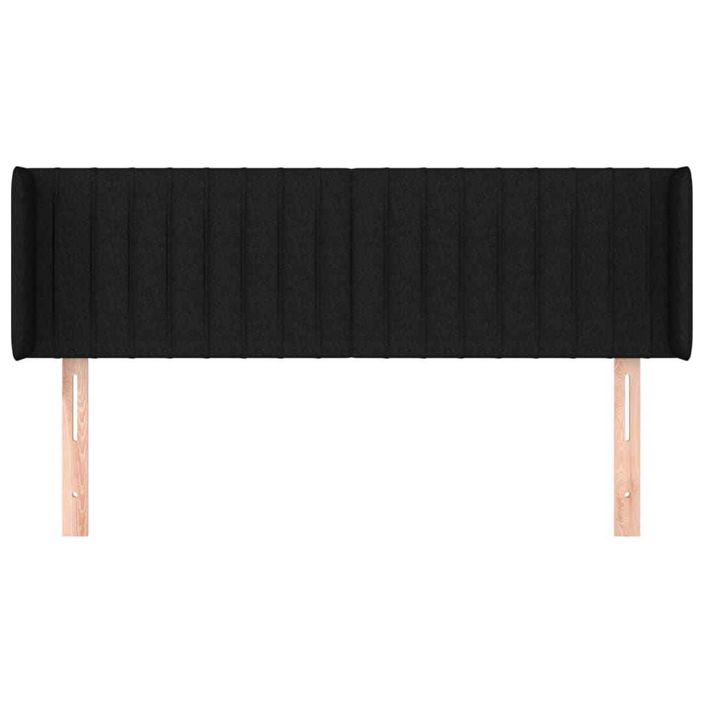 Tête de lit avec oreilles Noir 147x16x78/88 cm Tissu - XIOS