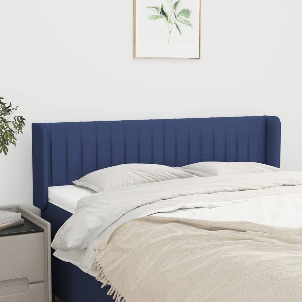 Tête de lit avec oreilles Bleu 147x16x78/88 cm Tissu - XIOS