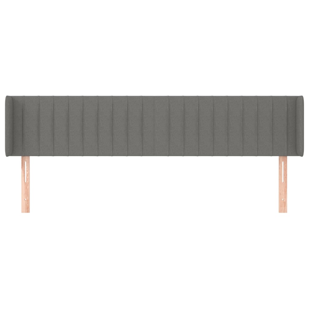 Tête de lit avec oreilles Gris foncé 163x16x78/88 cm Tissu - XIOS