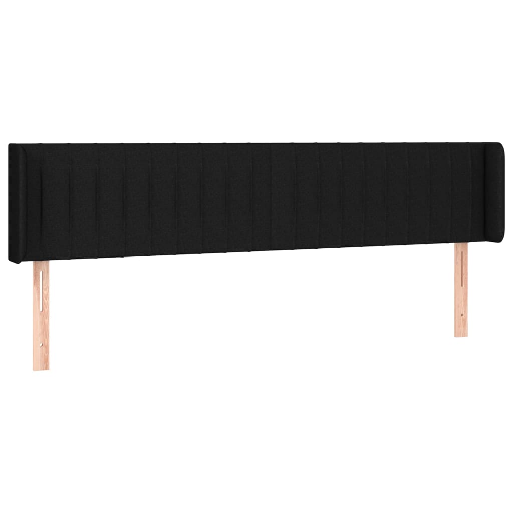 Tête de lit avec oreilles Noir 163x16x78/88 cm Tissu - XIOS