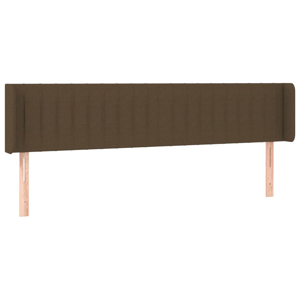 Tête de lit avec oreilles Marron Foncé 163x16x78/88 cm Tissu - XIOS