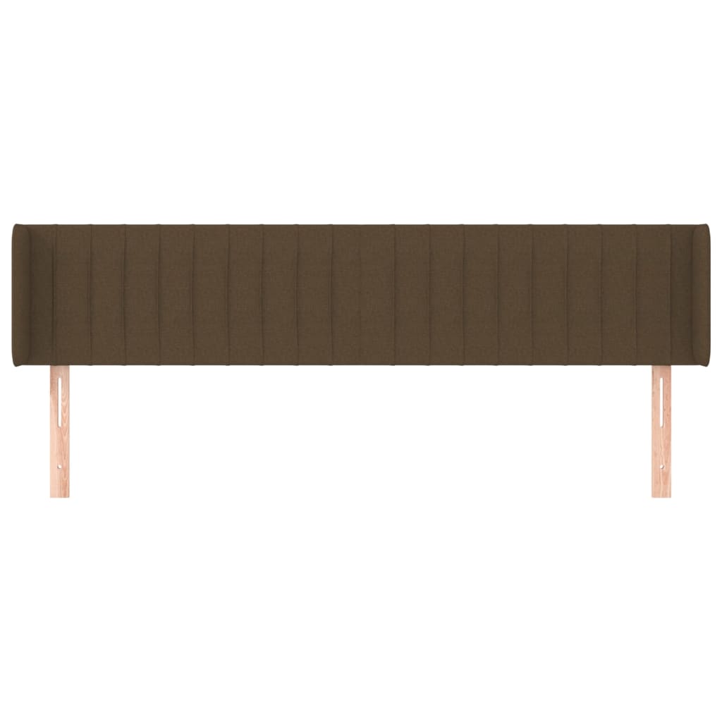 Tête de lit avec oreilles Marron Foncé 163x16x78/88 cm Tissu - XIOS