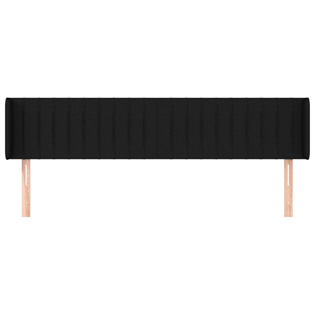 Tête de lit avec oreilles Noir 183x16x78/88 cm Tissu - XIOS