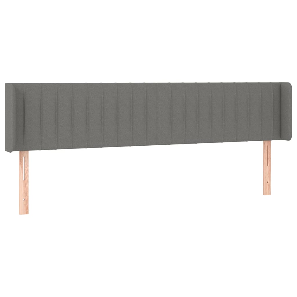 Tête de lit avec oreilles Gris foncé 203x16x78/88 cm Tissu - XIOS