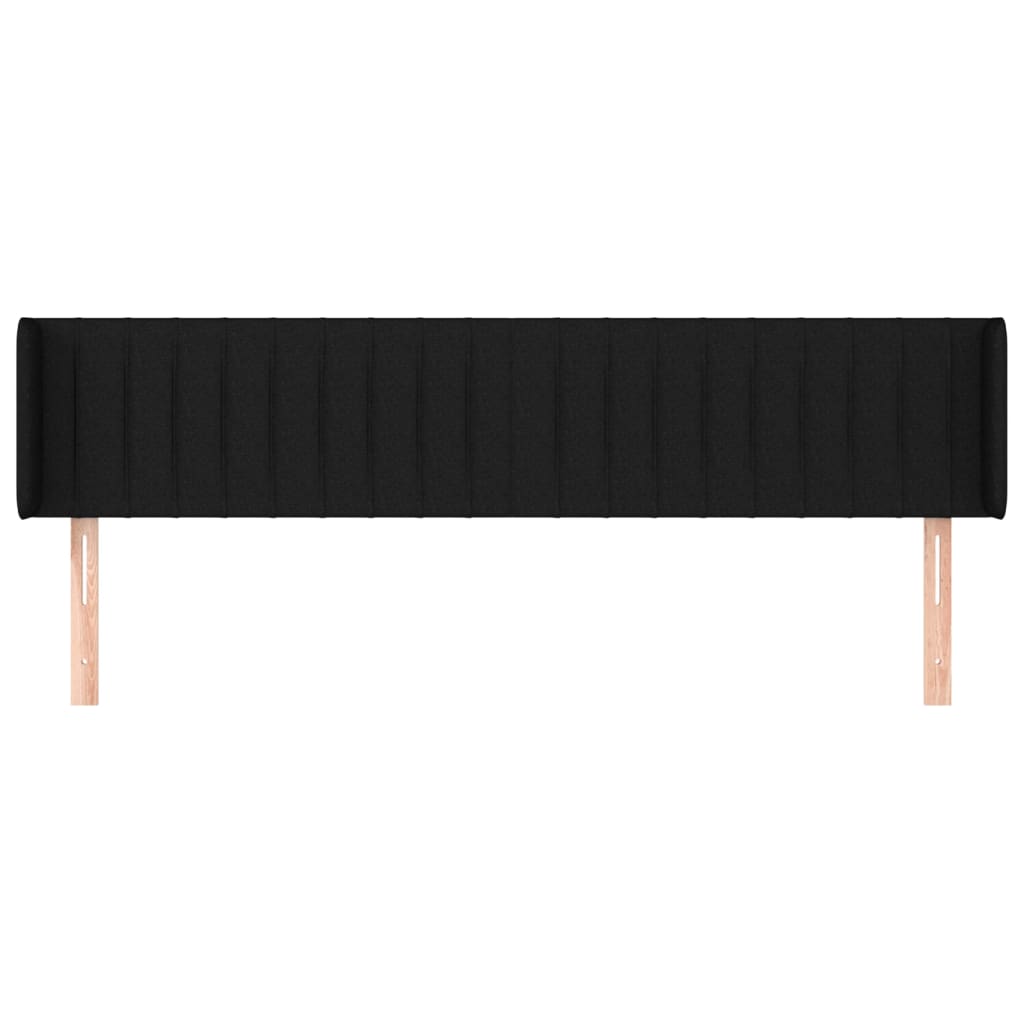 Tête de lit avec oreilles Noir 203x16x78/88 cm Tissu - XIOS