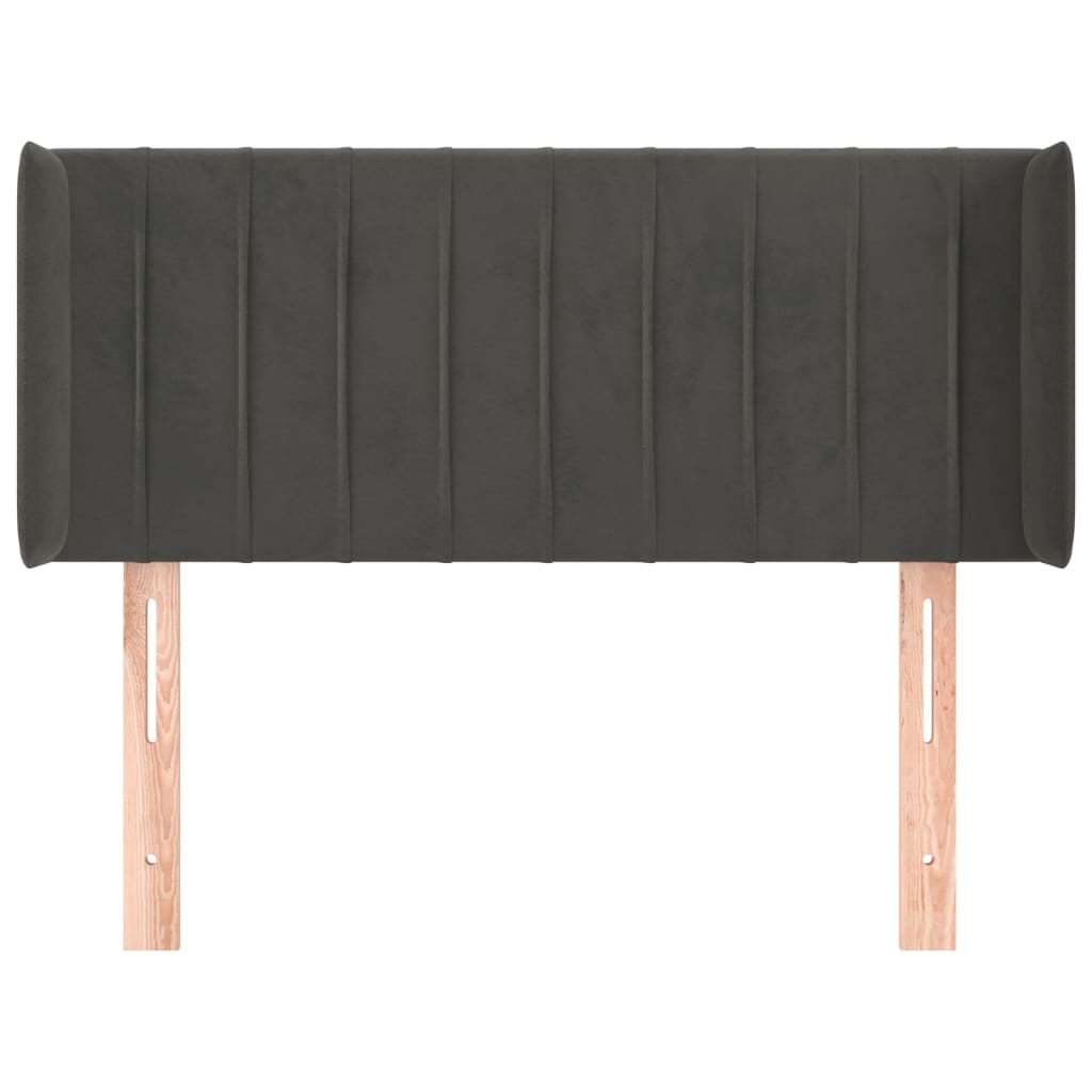Tête de lit avec oreilles Gris foncé 83x16x78/88 cm Velours - XIOS