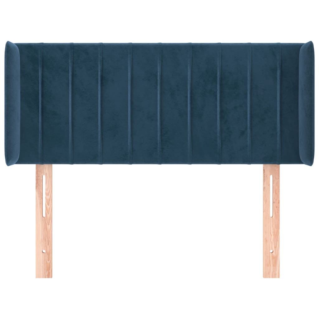 Tête de lit avec oreilles Bleu foncé 93x16x78/88 cm Velours - XIOS