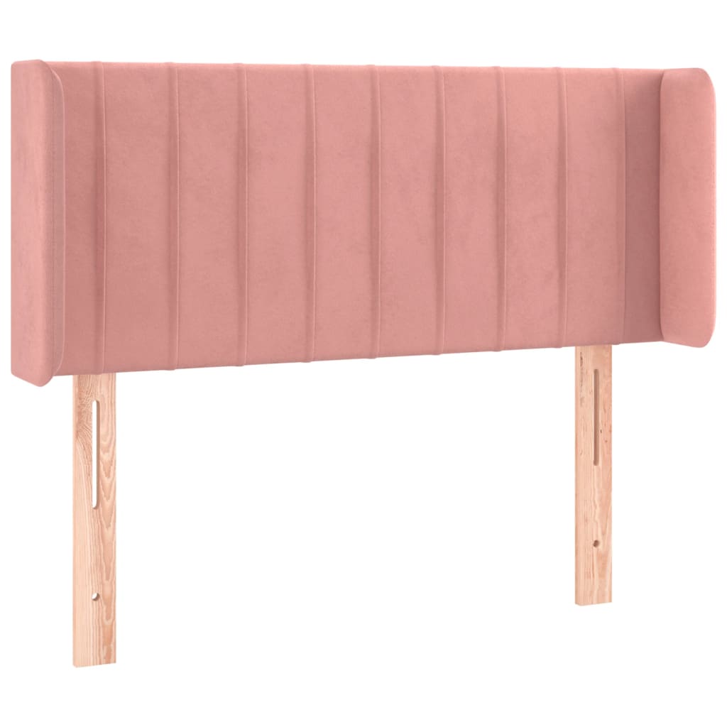 Tête de lit avec oreilles Rose 93x16x78/88 cm Velours - XIOS