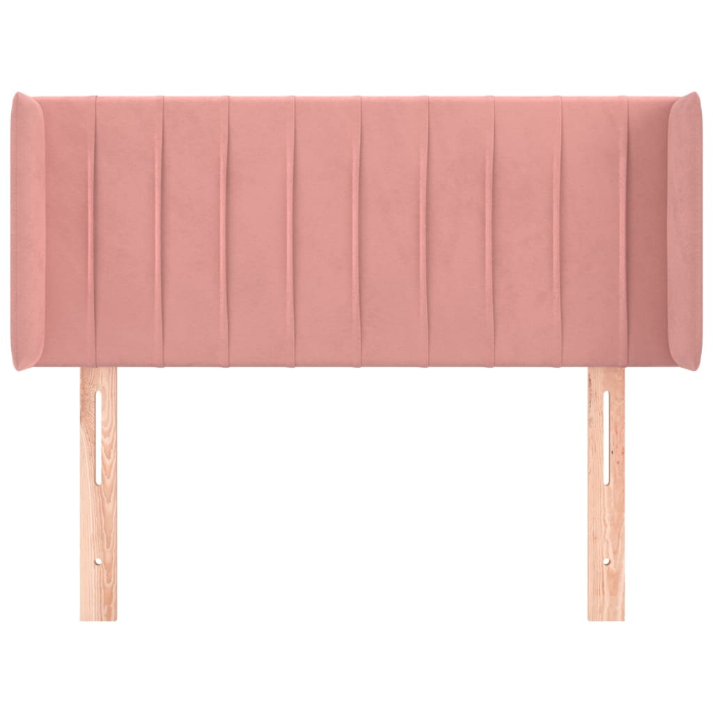 Tête de lit avec oreilles Rose 93x16x78/88 cm Velours - XIOS