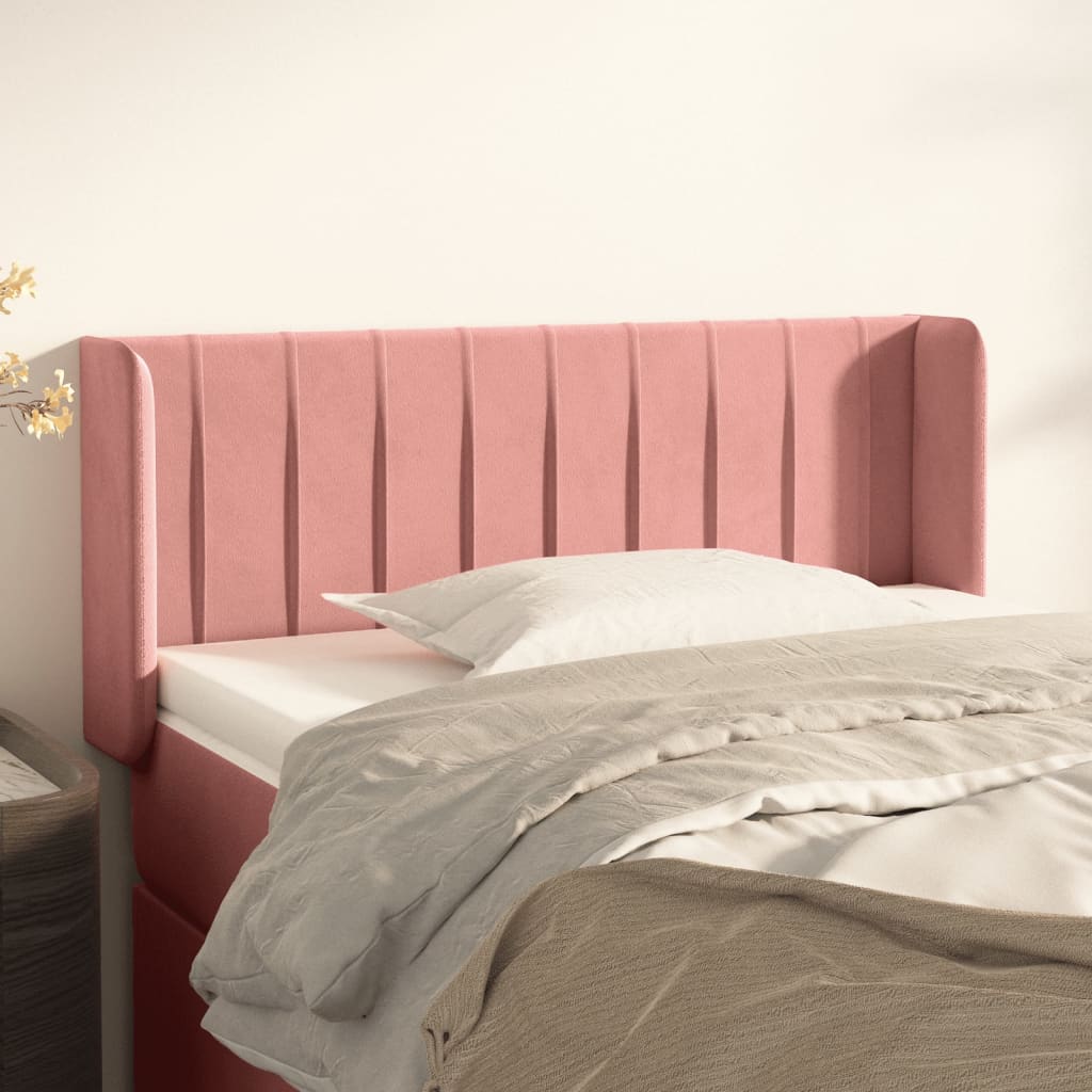 Tête de lit avec oreilles Rose 93x16x78/88 cm Velours - XIOS