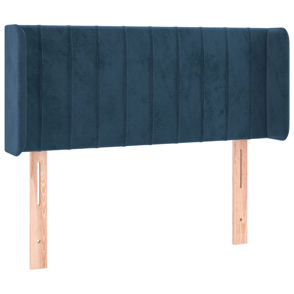 Tête de lit avec oreilles Bleu foncé 103x16x78/88 cm Velours - XIOS