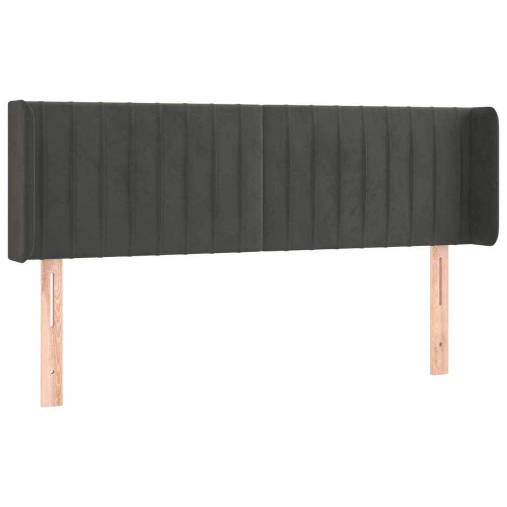 Tête de lit avec oreilles Gris foncé 147x16x78/88 cm Velours - XIOS