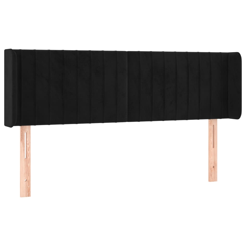Tête de lit avec oreilles Noir 147x16x78/88 cm Velours - XIOS
