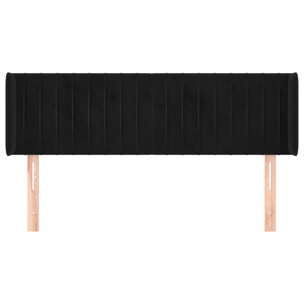 Tête de lit avec oreilles Noir 147x16x78/88 cm Velours - XIOS