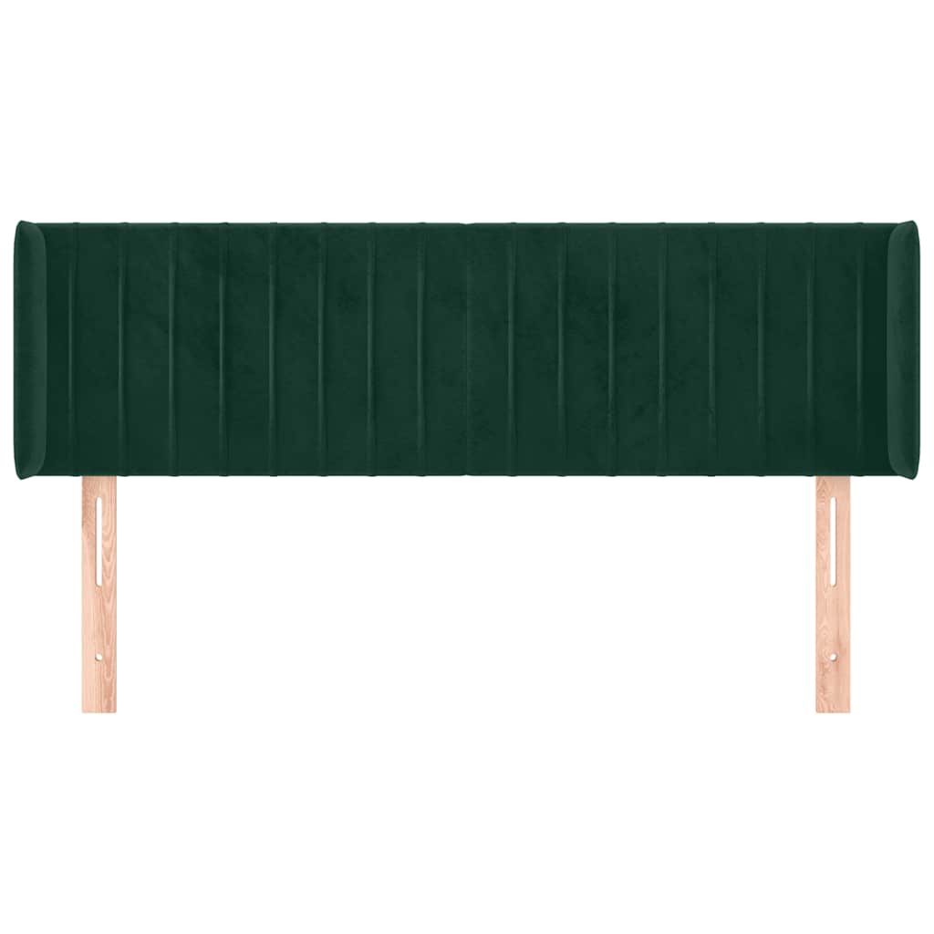 Tête de lit avec oreilles Vert foncé 147x16x78/88 cm Velours - XIOS