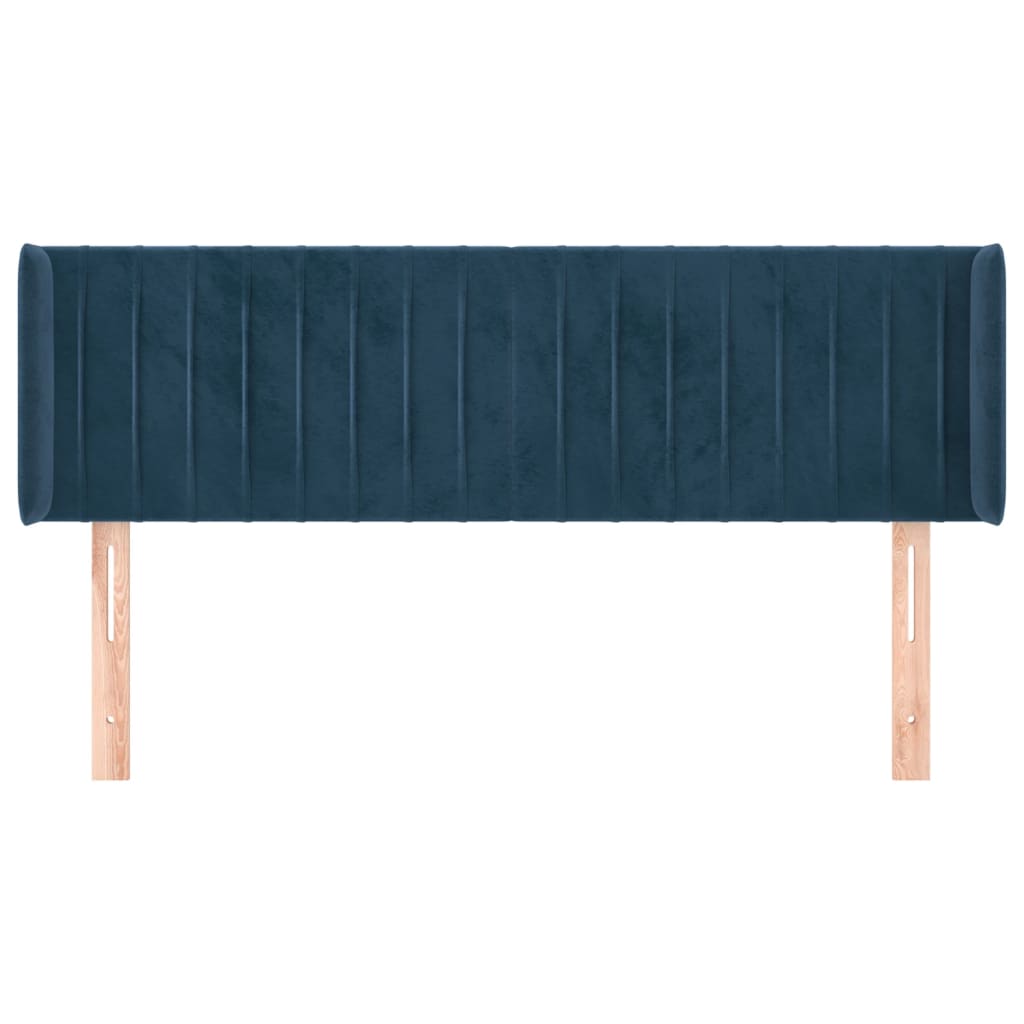 Tête de lit avec oreilles Bleu foncé 147x16x78/88 cm Velours - XIOS