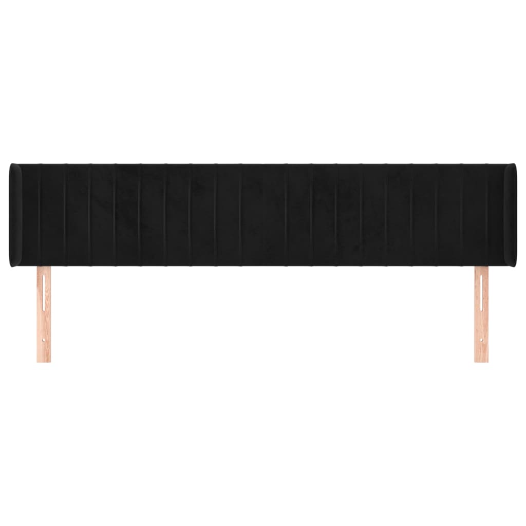 Tête de lit avec oreilles Noir 163x16x78/88 cm Velours - XIOS