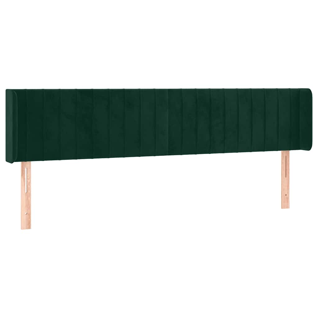 Tête de lit avec oreilles Vert foncé 163x16x78/88 cm Velours - XIOS