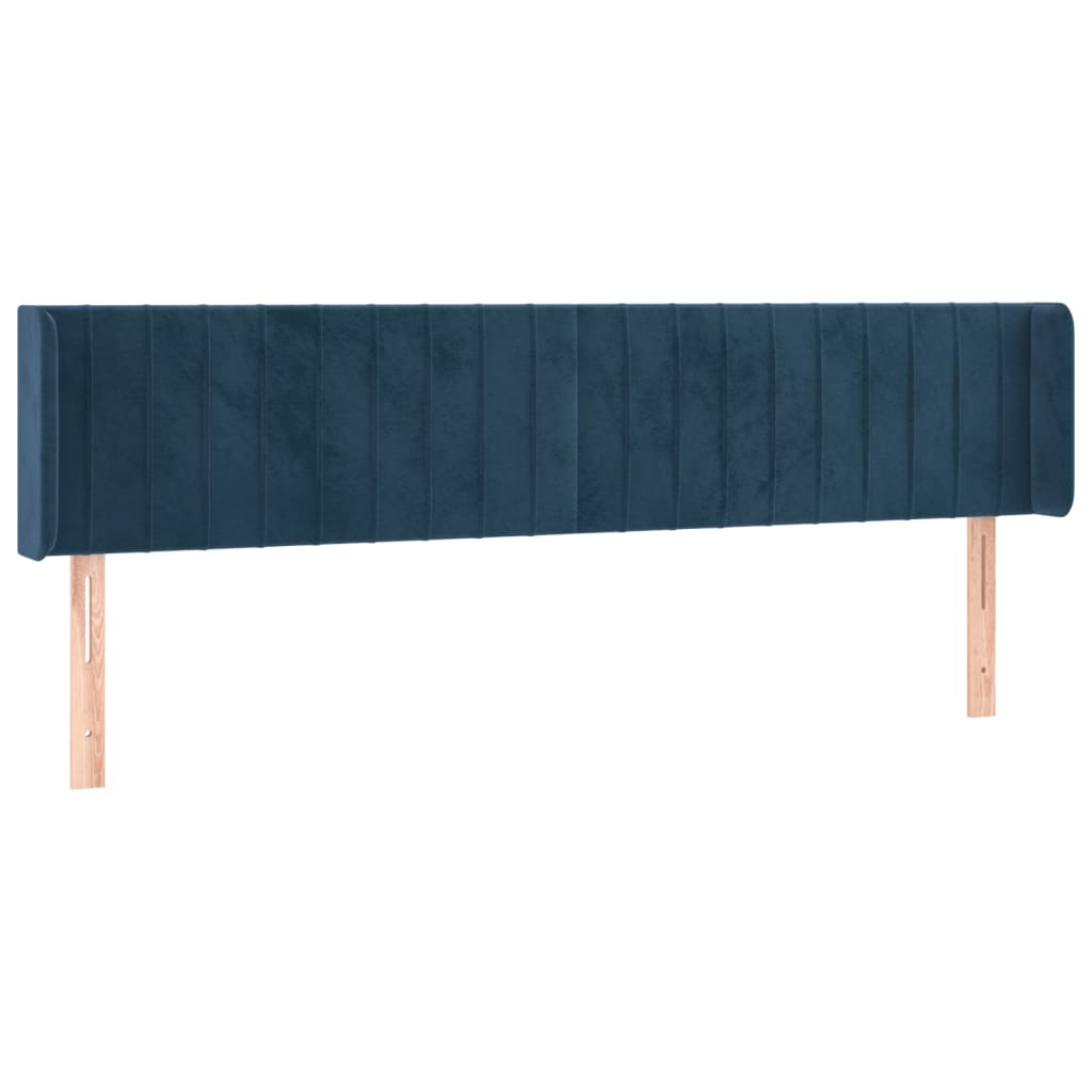 Tête de lit avec oreilles Bleu foncé 163x16x78/88 cm Velours - XIOS