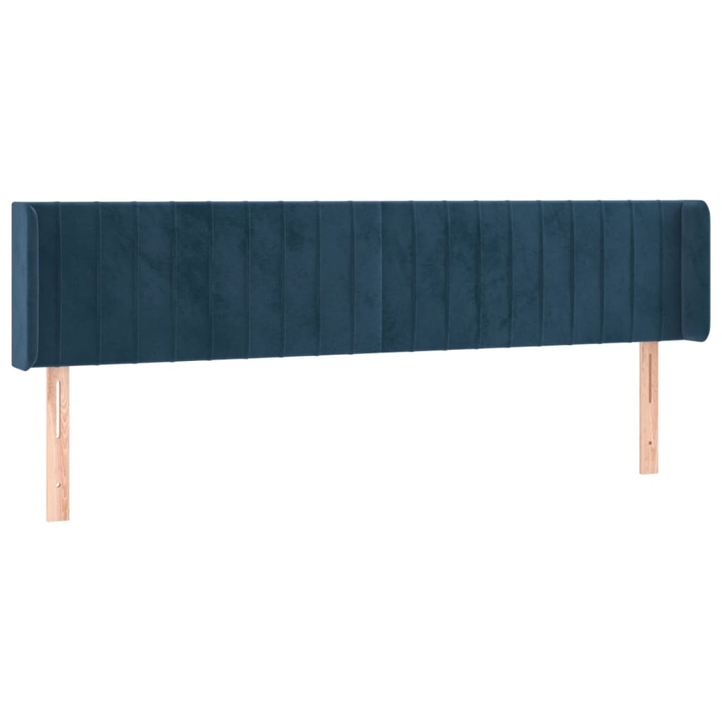 Tête de lit avec oreilles Bleu foncé 183x16x78/88 cm Velours - XIOS