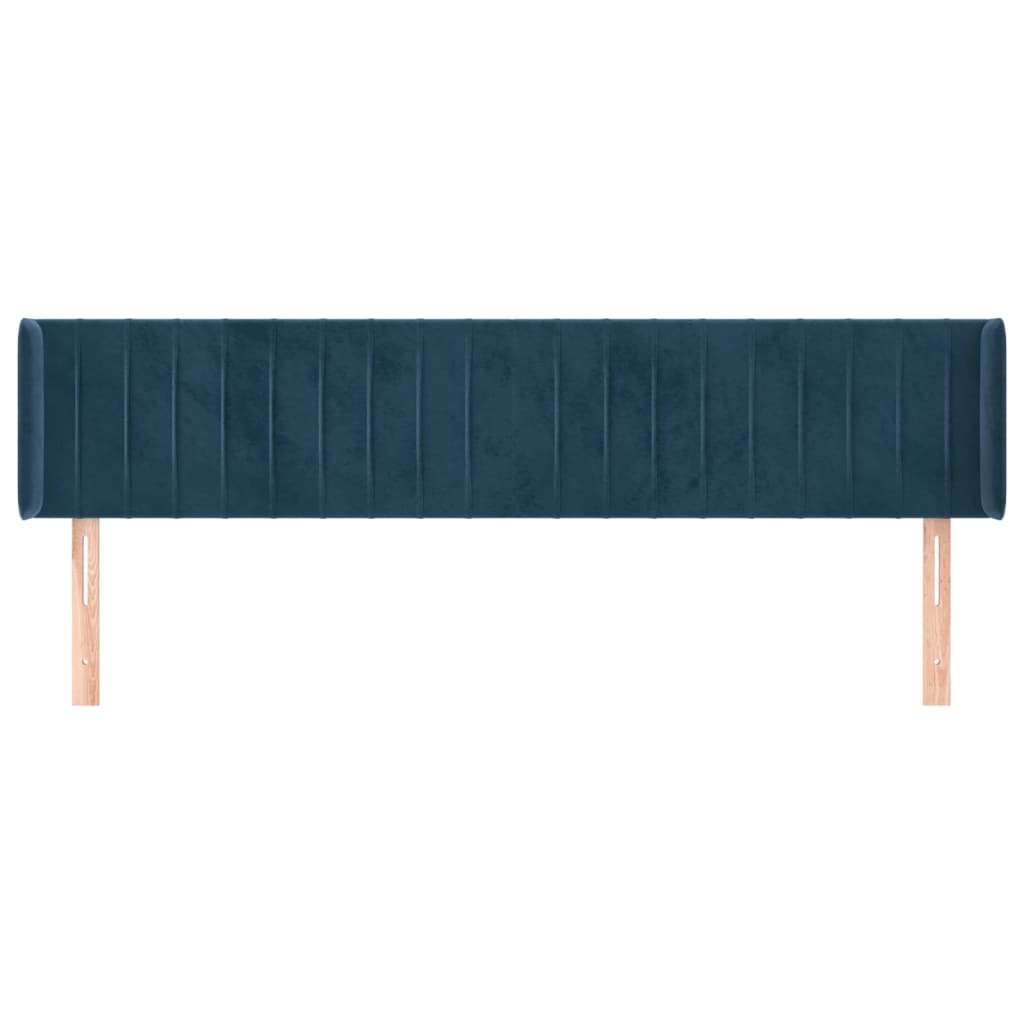 Tête de lit avec oreilles Bleu foncé 183x16x78/88 cm Velours - XIOS