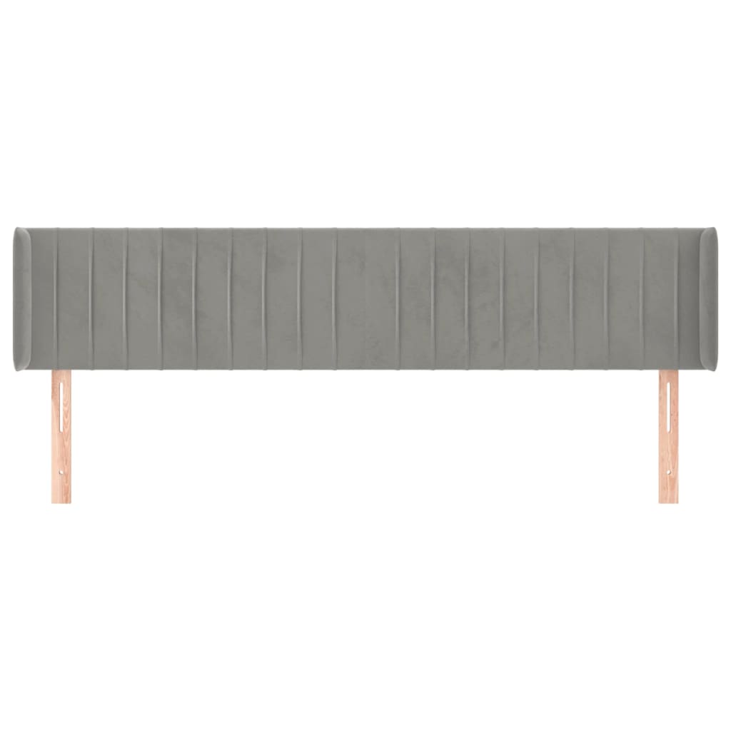 Tête de lit avec oreilles Gris clair 203x16x78/88 cm Velours - XIOS