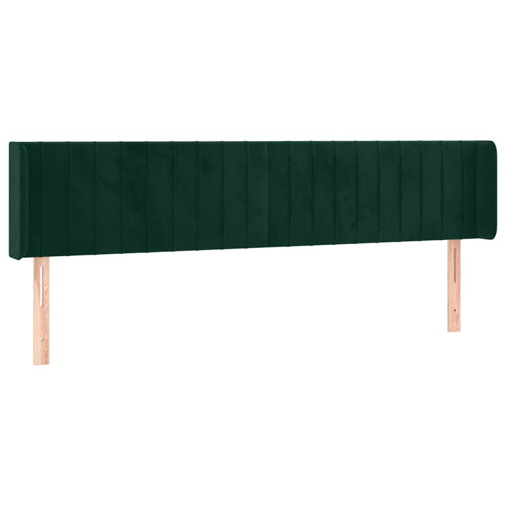 Tête de lit avec oreilles Vert foncé 203x16x78/88 cm Velours - XIOS