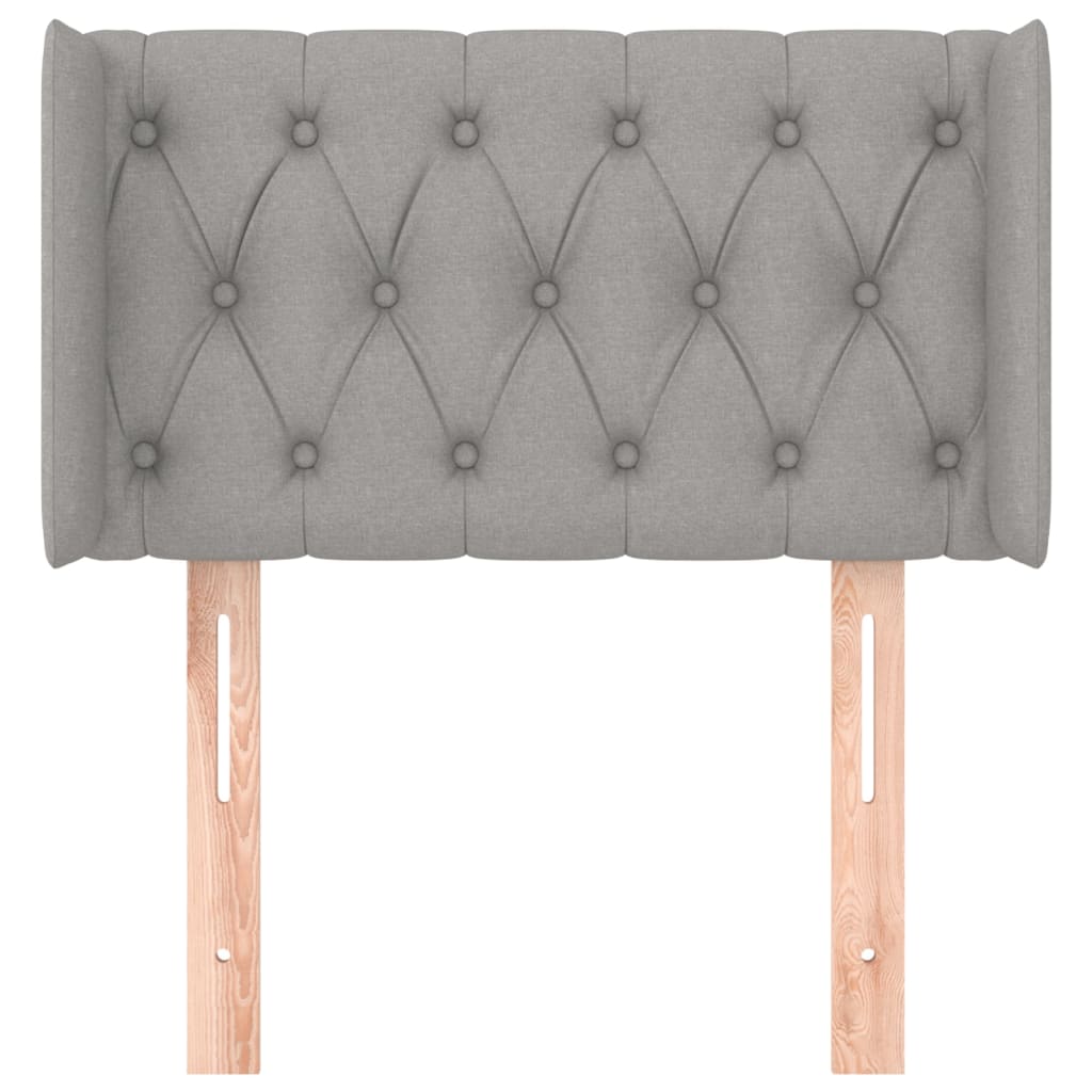 Tête de lit avec oreilles Gris clair 83x16x78/88 cm Tissu - XIOS